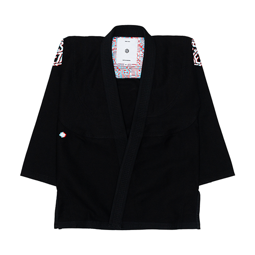 Aesthetic &#039;GLITCH&#039; Kimono Black